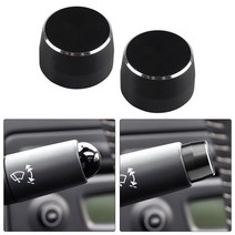 자동차부품 벤츠 스마트 포투 451 2009-2014 용 스틸 다이얼 램프 스위치 커버 자동차 와이퍼 기어 캡 장식, 02 Black