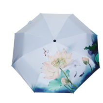 모란 꽃이 3단 수동 우산 피고 부귀하다 부자되는 소원성취 재물운이 끌어모으는 돈벼락 접이식 자동 방수 장마 튼튼한 우산 자외선을 차단 우양산 겸용