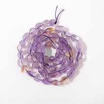 [5480-12]원석 못난이옥 약6x8mm 천연석 투명자수정 2월탄생석 반줄(약19cm)