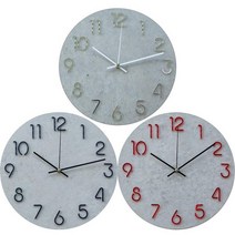 콘크리트슬림 입체판시계벽시계 벽걸이시계 인테리어벽시계 디자인벽시계 무소음벽시계 인테리어소품, OPOP상품투명레드 일반OPOP