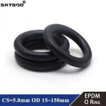 기계 호환 가스켓 부품 오링 10Pcs EPDM o 링 CS 5mm OD 15 ~ 150mm 산 및 알칼리 저항 내수성 마찰 o-링 블랙, OD 150mm ID 140mm