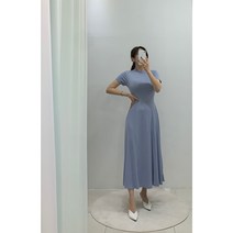 (3컬러)또롱 골지 반목 플레어 A라인 맥시 반팔 롱 원피스