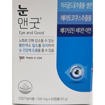 유유제약 눈앤굿 500mg x 60캡슐, 60정, 1개, 60정