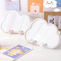 휴대폰거치대겸용 구름 탁상거울 벽거울 DD-12229, 핑크