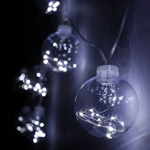 cocooning 크리스마스 트리용 장식용 LED 드럼 80P 100mm 라운드볼 전구 투명선 3color 조명, 백색