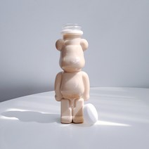 새담 곰돌이 페트병 250ml 5개 / 뚜껑 카페 음료 베어보틀 도시락 주스 공병, 투명 PET병 + 화이트 브릿지캡