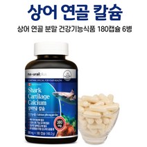 오키네 캐나다 상어연골분말 캡슐 상어 연골 칼슘, 6병, 180캡슐