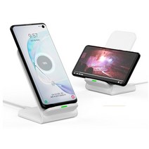 스피디 15W 고속 무선 충전식 거치대 (갤럭시 아이폰 LG용 충전패드), 화이트