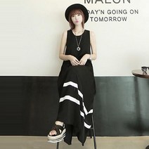 S1Y 민소매 원피스 나시 여름코디 롱맥시 치마 빅사이즈 LD33eaW