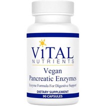 바이탈 뉴트리언츠 비건 판크레아틱 엔자임 프로테아제 리파아제 아밀라아제 90정 Vital Nutrients Vegan Pancreatic Enzymes Protease Lipase, 1개