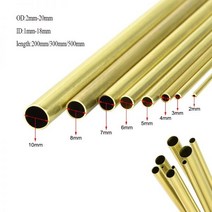 황동 튜브 DIY 파이프 원형 직경 23456789101214161820mm L 200mm 300 1 개 절단 mm 500mm 커팅, 8x6x500mm