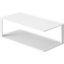 일본직발송 4. 야마자키 실업 (YAMAZAKI) 긴 접시 수납 랙 2 단 화이트 약 W30XD15XH10CM 타워 TOWER 접시, One Size, 화이트, 긴 접시 수납 랙