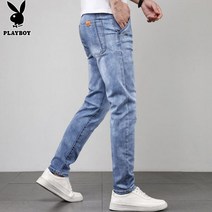 플레이보이 데님 바지 남성 고급 봄 조수 브랜드 2023 새로운 슬림핏 캐주얼 바지109873