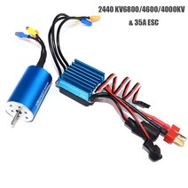 RC모터 rc 2440 6800kv 4600kv 4000kv 114 116 rc 자동차용 35a 브러시리스 esc가 있는 센서리스 브러시리스 모터, 전용 프로그램 카드
