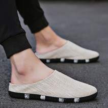 ZZJJC 남자 펌프스 신고 남자 에어빈로퍼 슬립온 남자 슬립온 리넨 슈즈