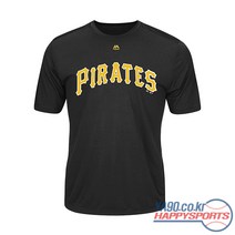 마제스틱 2019 MLB 쿨베이스 에볼루션 하계용 반팔 티셔츠 (피츠버그 파이어리츠+블랙)