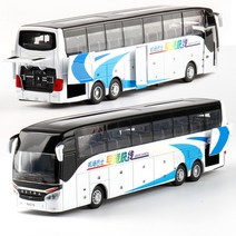 132 시뮬레이션 합금 버스 비즈니스 공항 버스 관광 관광 장거리 럭셔리 버스 모형 자동차 모델 5 문, 6.F
