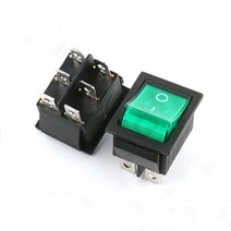 리밋 스위치2PCS 레드 라이트 로커 스위치 16A250V KCD4-202 4 6 핀 ONOFF 토글 31x28x25.3mm, 02 Green_01 4-Gang
