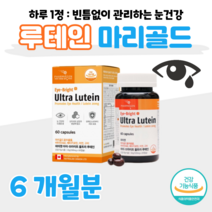 50대 할아버지 할머니 눈 건강 도움 영양제 건강기능식품 건기식 루테인 하루 1알 침침한 눈 홈쇼핑 프리미엄 골드 추천 영양제 가격 성분 효능 비교 시아버지 시어머니 수험생 공시생, 6개월, 500mg x 60캡슐 (하루 1캡슐)