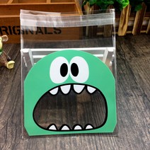 파티 용품 50PCS 귀여운 만화 괴물 쿠키 & 사탕 비스킷에 대 한 자기-접착제 플라스틱 가방 스낵 베이킹 패, 02 Style2_02 10x10cm