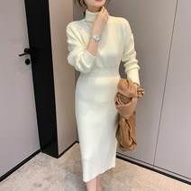 엘에프제트 여성 목폴라 니트 원피스