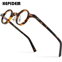 안경테 연예인 뿔테 아세테이트 빈티지 레트로 클래식hepidem acetate 안경 프레임 남성 작은 둥근 안경 여성 광학 처방 안경 근시 안경 9178