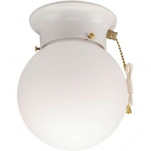 Westinghouse Lighting 66680 원 라이트 플러시 마운트 1개(1팩) 풀 체인이 있는 화이트, 1 Count (Pack of 1)