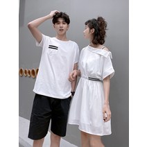 커플 시밀러룩 여름 신혼 휴가 여행룩 촬영 빅사이즈 허니문룩 커플룩 웨딩 세트 트윈룩