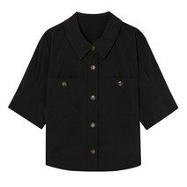 베스띠벨리 22S/S 코튼 혼방 투 포켓 반팔 블라우스 BEB2436GY