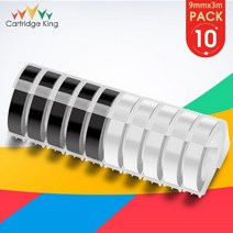10PK Dymo 3D 엠보싱 테이프 Dymo 9mm 라벨 테이프 Motex 프린터와 호환 가능 Dymo 12965 E101 1540 1610 1, 09 5Black 5Silver
