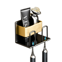 무타공 칫솔꽂이 4Color 다용도거치대, 2구, 칫솔꽂이 골드, 1개