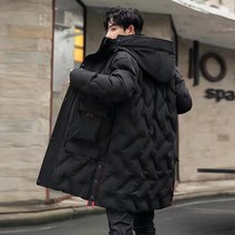 Bersdnor 롱 패딩 남자 후드 루즈한 롱 패딩 발견 남자 바람막이