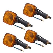 혼다 CG125 오토바이 방향 지시등 깜빡이 커스텀 튜닝, 손잡이가 긴 노란색 4 개