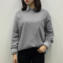 여성용 베이직 라운드 루즈핏 니트스웨터