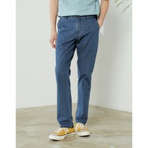 [헤지스 남성] [22SS] HZPA2B255B2 블루 워싱 린넨혼방 데님팬츠