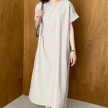 온도바이헤이 자체제작 스퀘어넥 반팔 여름 롱원피스