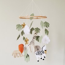 쥬니럽 아기 신생아 정글 동물 애니멀 펠트 모빌 아기방 꾸미기