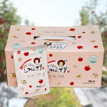 경북 산지직송 맛있는 100% 사과즙 사과주스 저온착즙 30포 (당일발송), 100ml x 120포