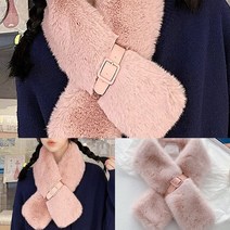 벨트 숏 머플러(핑크) 커플머플러 50대여성머플러 겨울목도리