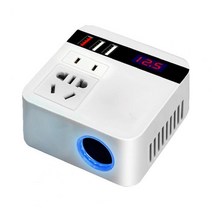 자동차 인버터 300W 자동차 인버터 DC 12V ~ 전원 변환기 3 USB 포트 소켓 어댑터 충전기 고속, 01 WHITE