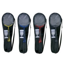 고센 입문용 배드민턴라켓 세트 라켓2자루 셔틀콕2개, 블랙