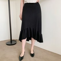 린다샵 폴스테 밴딩 언발 롱 프릴 스커트-cpsk5279k32