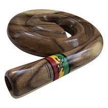Hardwood Spiral Didgeridoo - Compact Travel Didge from World Percussion USA null, 1, natural