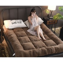 빨아쓰는 두꺼운 양털 토퍼 매트리스 침대 패드 매트, 03 - 180x200 브라운