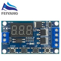 DC 12V 24V 듀얼 MOS 튜브 LED 디지털 시간 지연 릴레이 트리거 사이클 타이머 지연 스위치 회로 기판 타이밍 제어 모듈 전자 부품 액세서리 소스