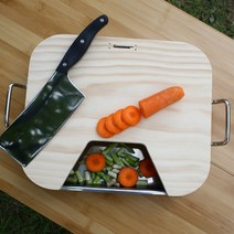 캠핑용 뉴송 나무도마(홈앤캠핑 사각오븐팬 겸용)