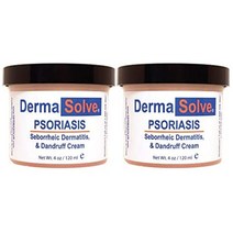 Dermasolve 추가 강도 건선 크림 지루성 피부염 비듬 로션 120mL 가려운 벗겨지기 쉬운 염증 피부 치료 고급 보습 완화제 발적 예방 방지 약용 스킨케어, 120 mL 2팩