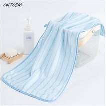 CNTCSM 공장 코랄 수건 1장 두꺼운 흡수 줄무늬 세면대 5개입 선물용 타월, 푸른 색, 35*75