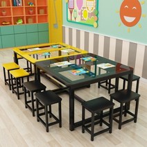 미술학원책상 미술탁자 낮은 대형 미술실습, 필렛 100 X 60 X 74 + 의자 2개