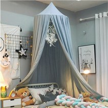 아기 범퍼 침대 가드 유아용 안전 매트 1pc 60cm 북유럽 스타일 공주 레이스 아이, 회색 파란색